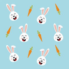 Rabbit and carrot pattern vector