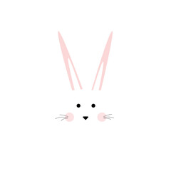 Happy Easter banner with rabbit