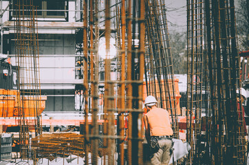 construction site with crane