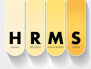 HRMS - Human Resource Management System acronym, business concept background - obrazy, fototapety, plakaty