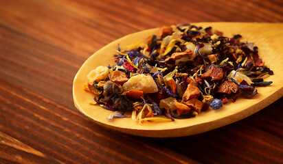 dry tea leaves