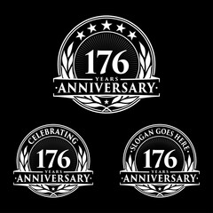 176 years anniversary collection logotype. Vector and illustration.
