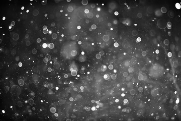 snow black background abstract texture, snowflakes falling in the sky overlay