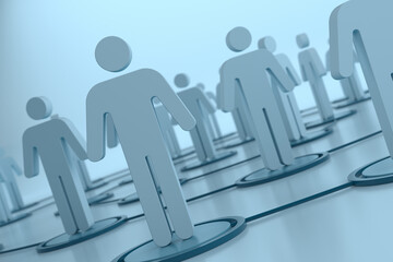 Pictogram People Network Connections. 3D rendering