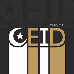 Eid Mubarak greeting card for the Muslim community festival celebration.