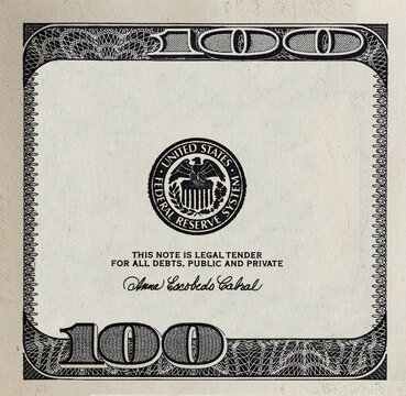 Modified decorative 100 dollar bill artwork