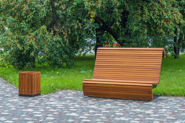 Comfortable modern wooden bench