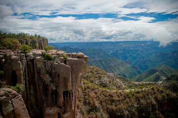 view from the top of mountain in Barrancas del Cobre, la Sierra Tarahumara, México