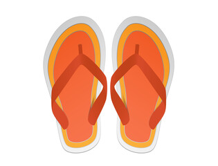 Flip flops with dominant orange color