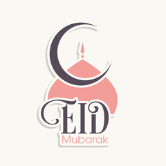 Eid Mubarak greeting card for the Muslim community festival celebration.