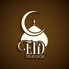 Eid Mubarak greeting card for the Muslim community festival celebration.