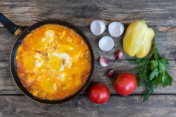 Shakshouka, Mediterranean cuisine.