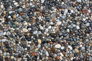 decorative floor pattern of a gravel stone