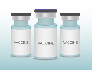 Small packaging bottle filled with vaccine liquid