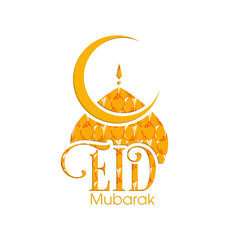 Eid Mubarak greeting card for the Muslim community festival celebration.