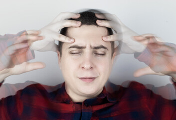 Man loses consciousness and falls down due to dizziness and disturbance of the vestibular...