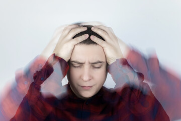Man loses consciousness and falls down due to dizziness and disturbance of the vestibular...