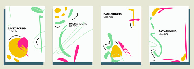 Set of abstract creative universal artistic templates. Good for poster, card, invitation, flyer, cover, banner, placard, brochure and other graphic design