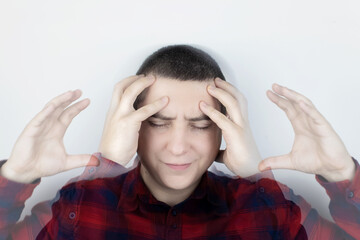 Man loses consciousness and falls down due to dizziness and disturbance of the vestibular...