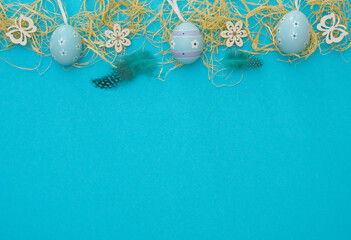 Background for Spring and Eastertime in blue