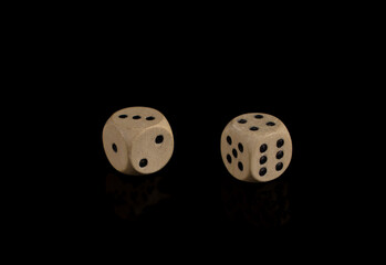 Dices  on a black background