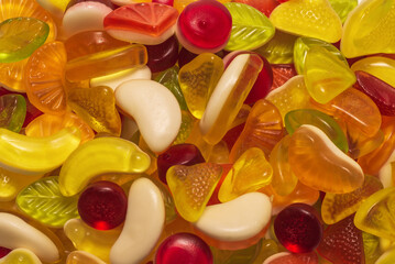 Fototapeta na wymiar Assorted tasty gummy candies.