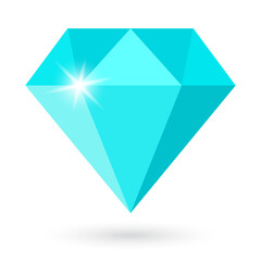 Turquoise gemstone vector icon