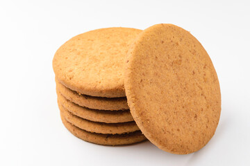 Wheat biscuits on a white background