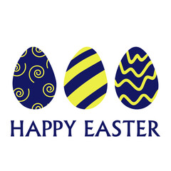 Easter card with colored eggs. Happy easter card. Cute eggs with ornament, vector illustration.