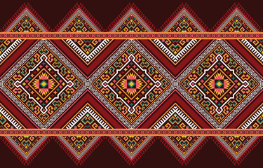Oriental ethnic pattern traditional background Design for carpet,wallpaper,clothing,wrapping,batik,fabric,Vector illustration embroidery style.