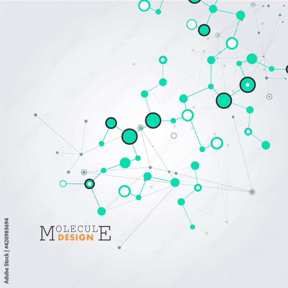 Poster Circle network connect on white background. Internet technology. Line vector. Web design