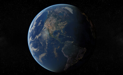 Obraz na płótnie Canvas planet earth with night city lights