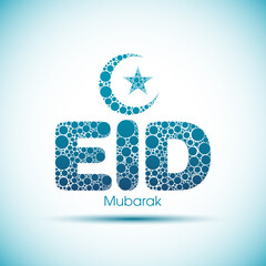 Eid Mubarak greeting card for the Muslim community festival celebration.