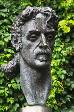 VILNIUS, LITHUANIA - JULY 13, 2017: Statue of Frank Zappa, an American musician, activist and filmmaker. 