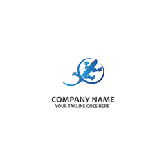 Simple lizard vector icon logo