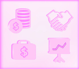 Fototapeta premium Finance icons. Business Icons, money signs. Finance business concept. 3D vector illustration