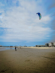 kite surfing on the beach