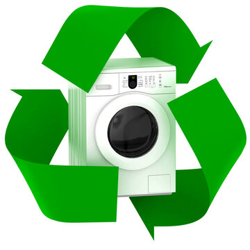 washing machine inside symbol recycle