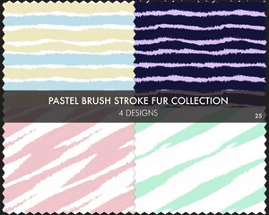 Pastel Brush Stroke Fur Seamless Pattern Collection