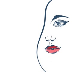 Woman face illustration female portrait minimalism