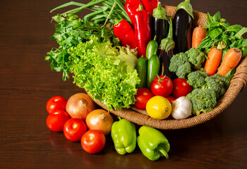 fresh vegetables in a basket