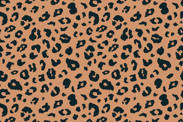Vector Trendy leopard skin background. Abstract wild animal pattern, cheetah spots chocolate brown texture vector illustration