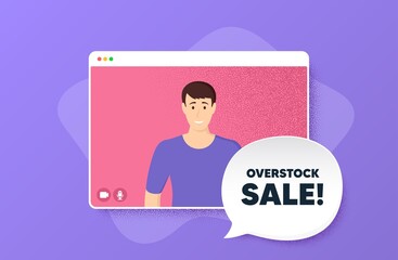Overstock sale. Special offer price sign. Vector