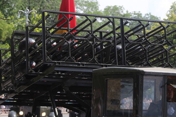 military armored car at the parade.