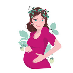 A pregnant girl. Motherhood, a woman waiting for the birth of a child.