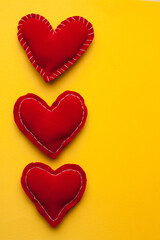 heart gift romance Valentine yellow background decoration