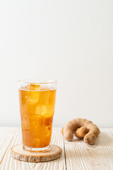 Delicious sweet drink tamarind juice and ice cube