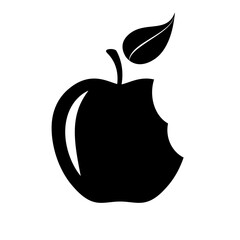 Bitten apple icon, vector illustration