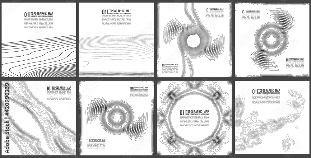 Poster elevation graphic contour height lines. topographic pattern texture. map on land vector terrain. ele