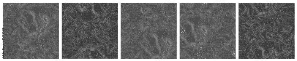 Poster map on land vector terrain. geographic mountain topography vector illustration. topographic pattern 